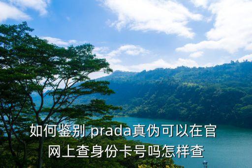 如何鉴别 prada真伪可以在官 网上查身份卡号吗怎样查