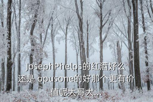 JosephPhelps的红酒好么还是 opusone的好那个更有价值呢大哥大...